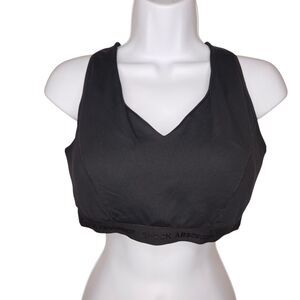 Shock Absorber Medium Support Sports Bra Black 38D Racerback V-Neck V4246 NWOT